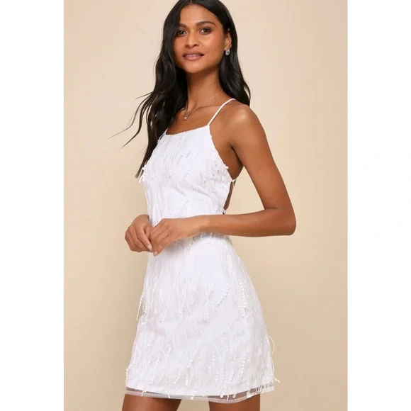 Lulus | Dresses | Lulus Making Magic White Fringe Laceup Mini Dress | Poshmark Lulus | Dresses | Lulus Making Magic White Fringe Laceup Mini Dress | Poshmark